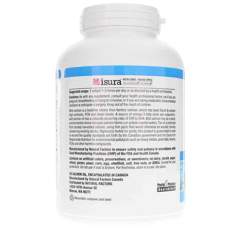 Wild Alaskan Salmon Oil 1000 Mg, 180 Softgels, by Natural Factors, image #3