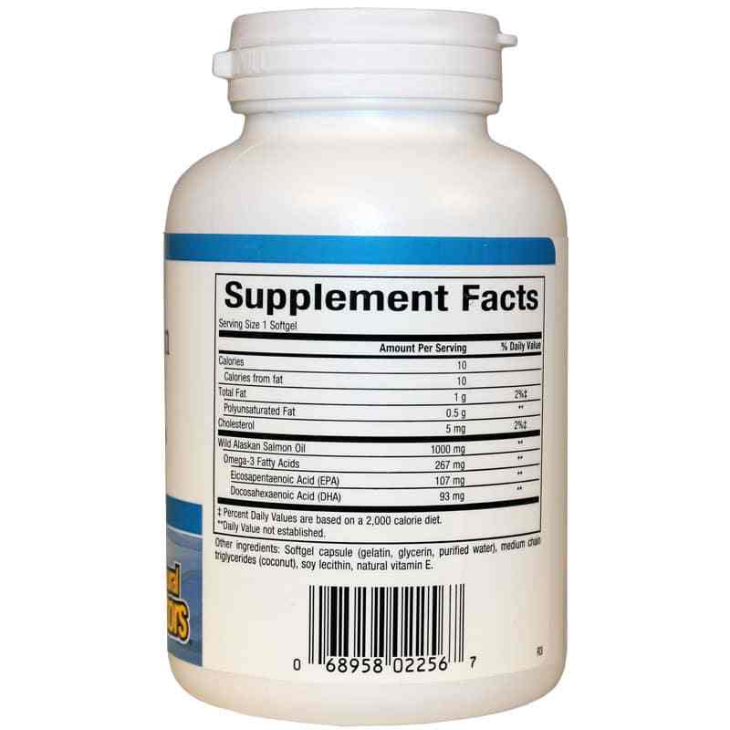 Wild Alaskan Salmon Oil 1000 Mg, 90 Softgels, by Natural Factors, image #2