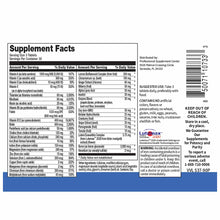 Supplement Facts label for Women's 45+ Multivitamin by Professional Supplement Center showing serving size, daily values, and