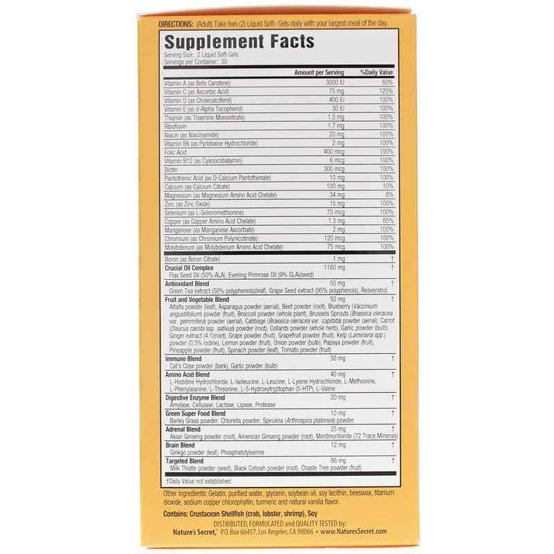 Women's 73 Nutrient Soft-Gel Multi with Omega-3, by Natures Secret, image #2