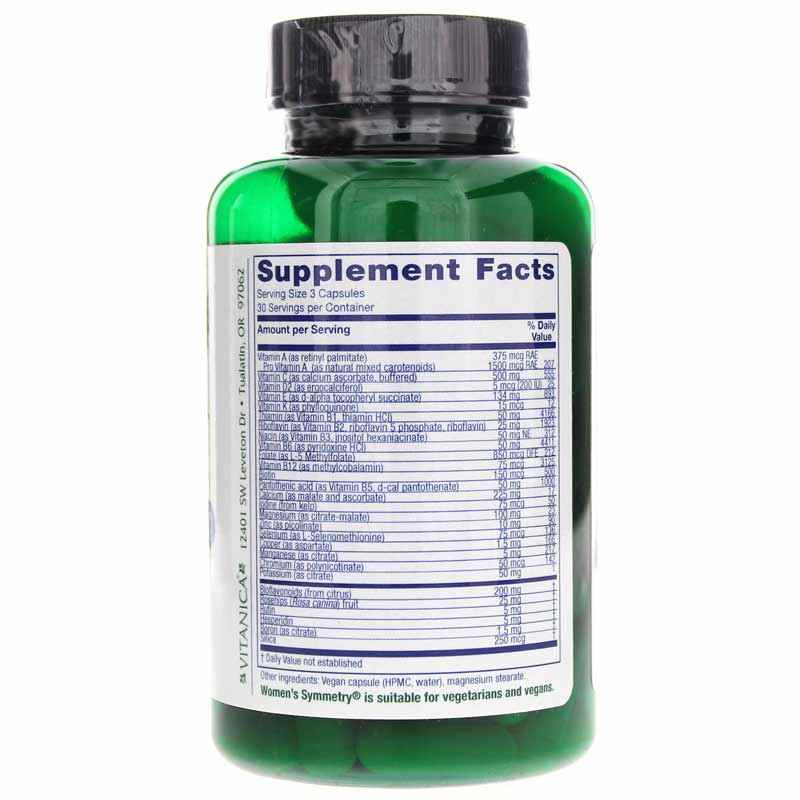 Women's Symmetry Pro, 90 Vegan Capsules, by Vitanica Pro, image #2