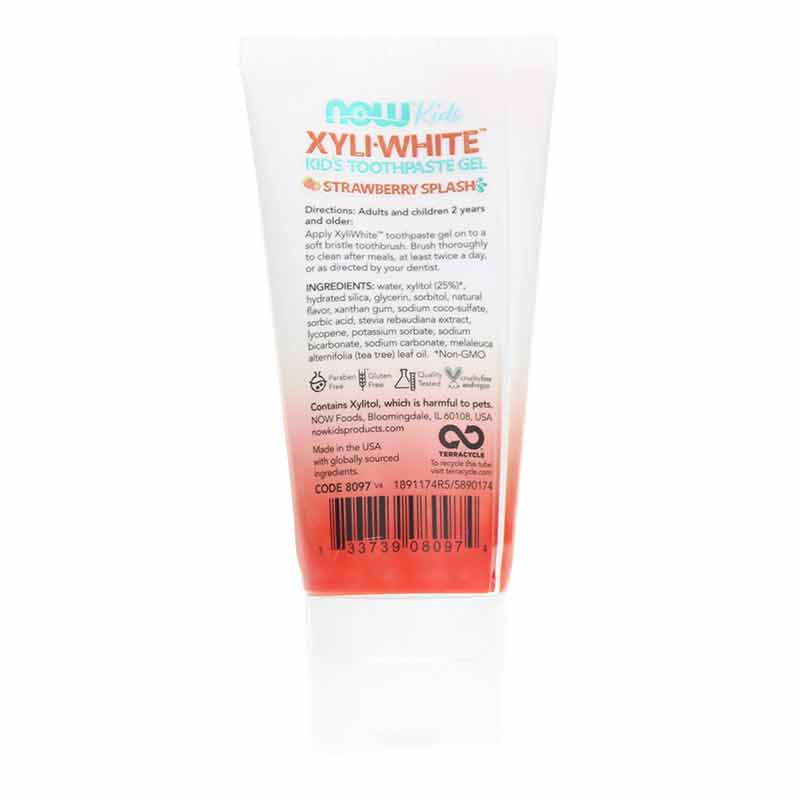 XyliWhite Kids Toothpaste Gel, Strawberry Splash, by NOW Foods, image #2
