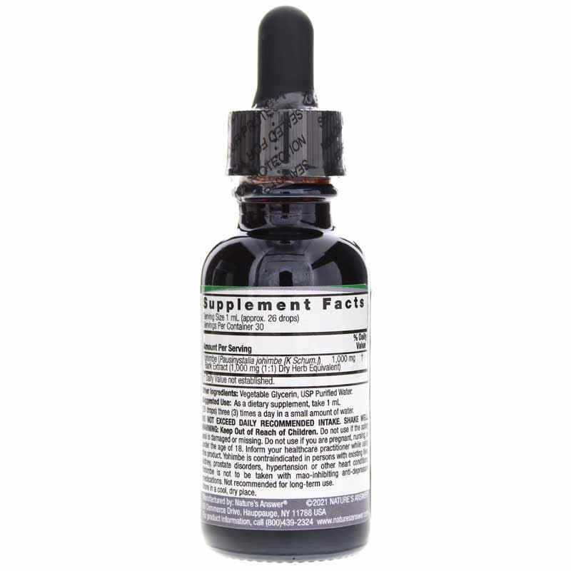 Yohimbe Extract Alcohol-Free, by Natures Answer, image #2