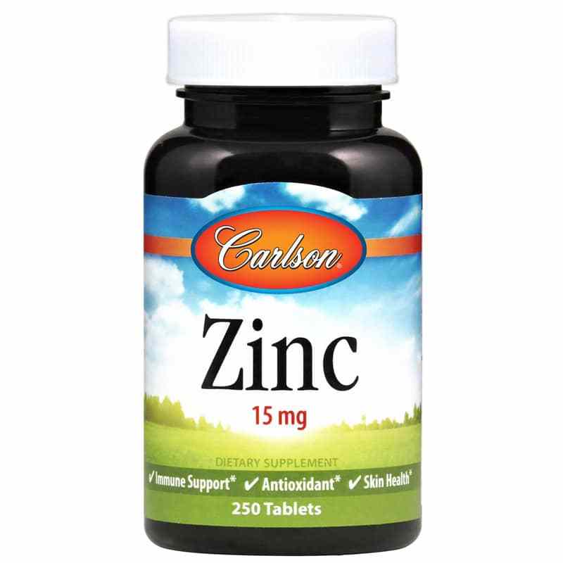 Zinc 15 Mg, 250 Tablets, by Carlson Labs