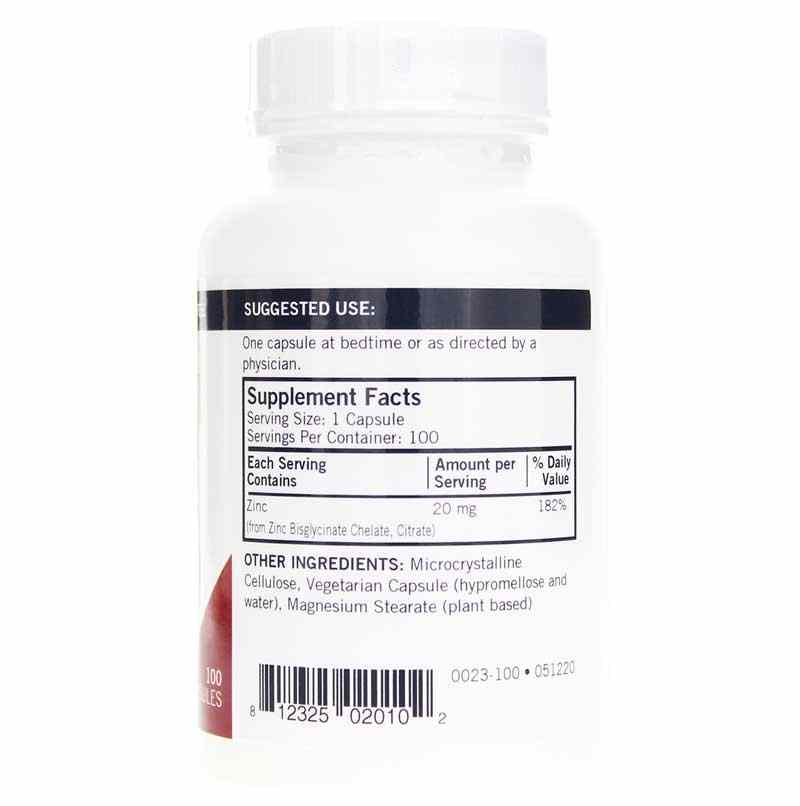 Zinc 20 Mg, 100 Capsules, by Kirkman, image #2
