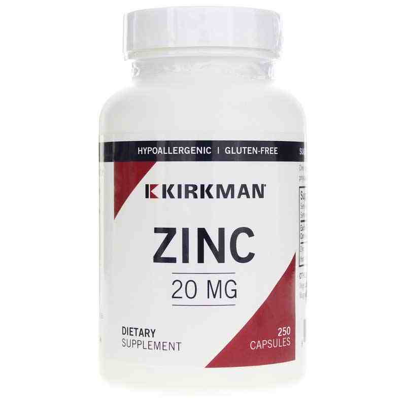 Zinc 20 Mg, 250 Capsules, by Kirkman