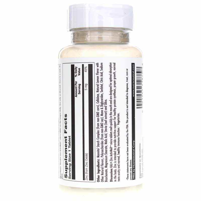 Zinc 5 Mg ActivMelt, Sweet Lemon, by Kal, image #3