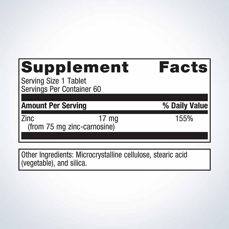 Zinc Carnosine Complex, 60 Tablets, by Metagenics, image #2