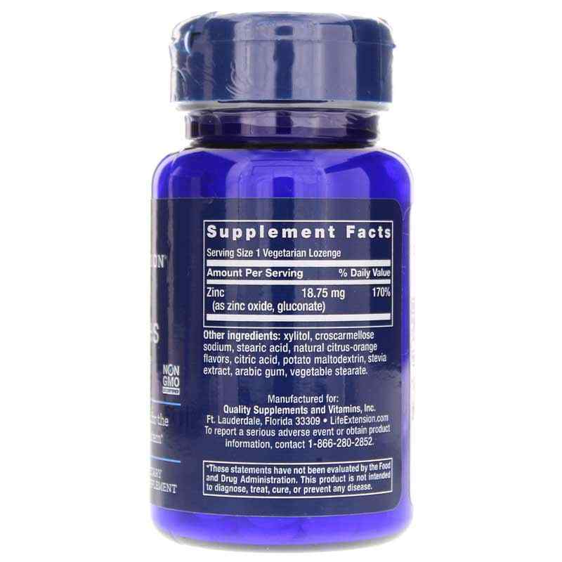 Zinc Lozenges Natural Citrus-Orange Flavor, by Life Extension, image #2