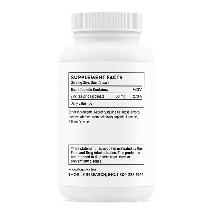 Zinc Picolinate 30 Mg, 60 Capsules, by Thorne Research, image #3