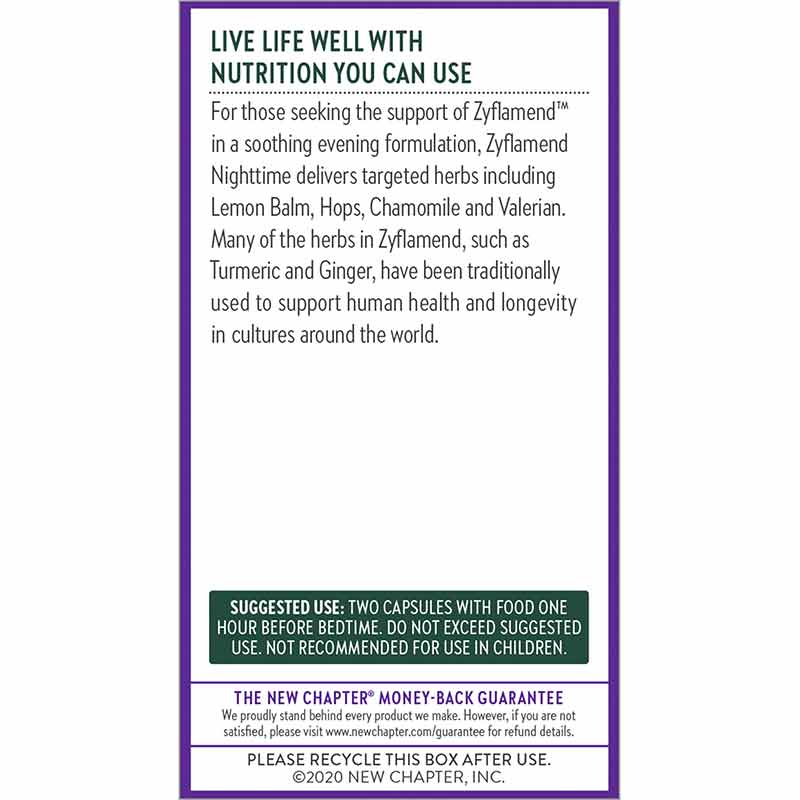 Zyflamend Nighttime, 60 Veg Capsules, by New Chapter, image #3