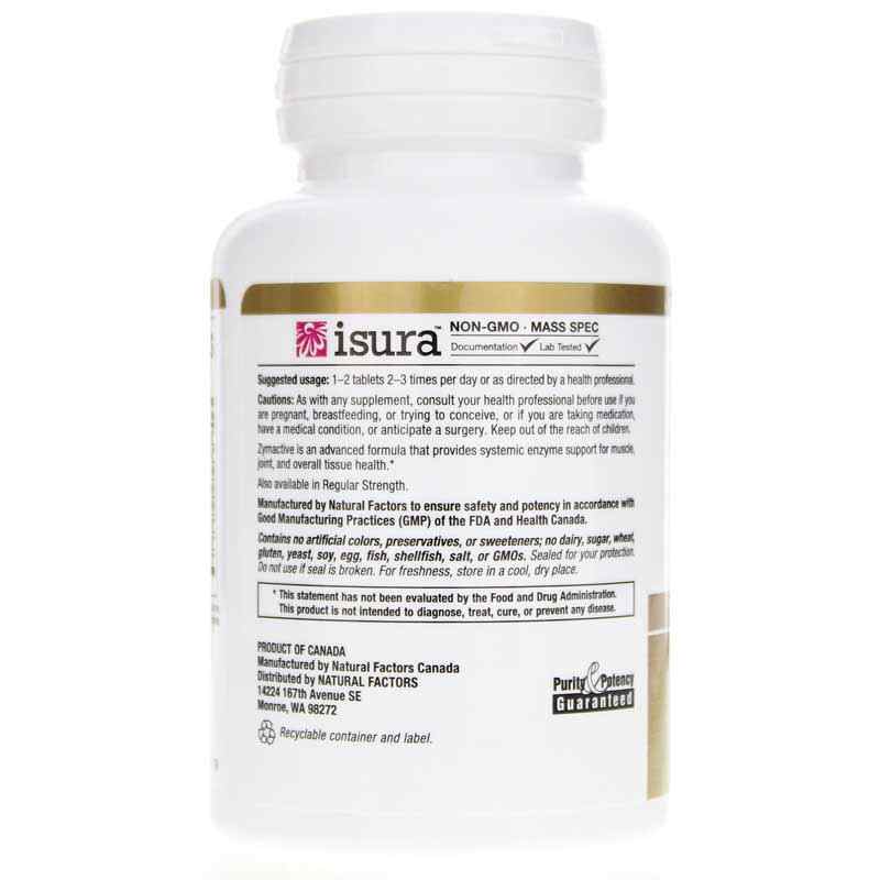 Zymactive Double Strength Proteolytic Enzymes, 30 Enteric Coated Tablets, by Natural Factors, image #3