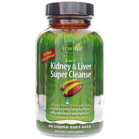 2-in-1 Kidney & Liver Super Cleanse, 60 Liquid Softgels, IRN