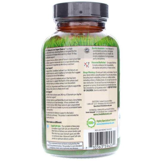 2-in-1 Kidney & Liver Super Cleanse, 60 Liquid Softgels, IRN