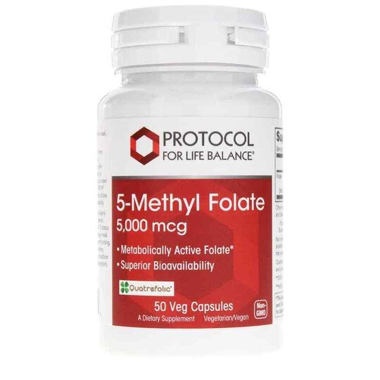 5-Methyl Folate 5,000 Mcg, 50 Veg Capsules, PFLB