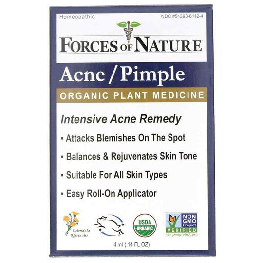 Acne/Pimple Organic Plant Medicine Roll-On, .14 Oz, FON
