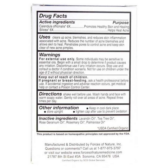 Acne/Pimple Organic Plant Medicine Roll-On, .14 Oz, FON