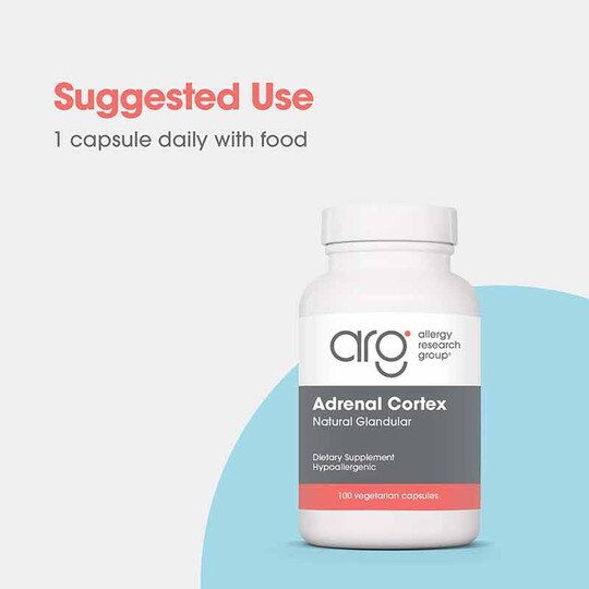 Adrenal Cortex Natural Glandular, 100 Veg Capsules, ARG