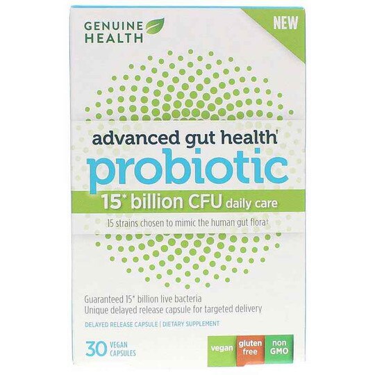 Advanced Gut Health Probiotic 15 Billion Daily Care, 30 Vegan Capsules, GNH