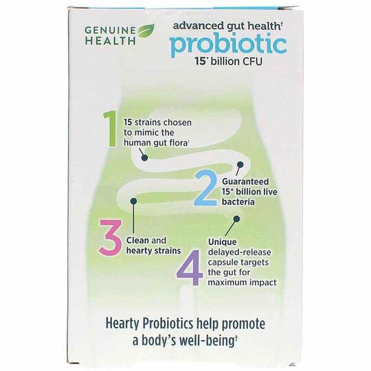 Advanced Gut Health Probiotic 15 Billion Daily Care, 30 Vegan Capsules, GNH