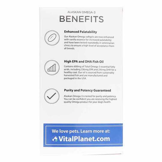 Alaskan Omega-3 for Dogs Softgels, 60 Softgels, VTP