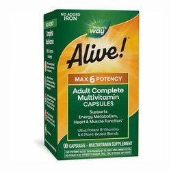 Alive Max6 Daily Multi-Vitamin No Iron Added