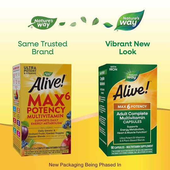 Alive Max6 Daily Multi-Vitamin, 90 Veg Capsules, NWA