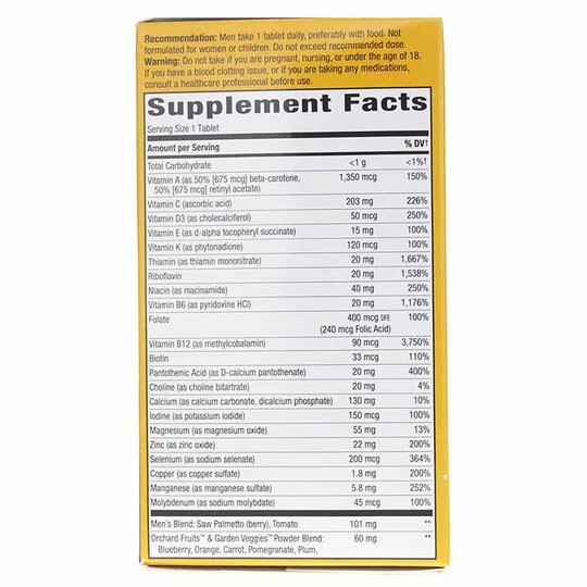 Alive Once Daily Men's 50+ Ultra Potency Multi, 60 Tabl, NWA