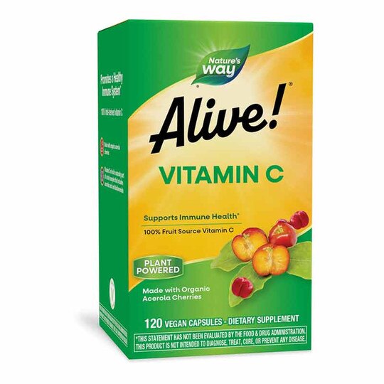 Alive Vitamin C Capsules, 120 Veg Capsules, NWA