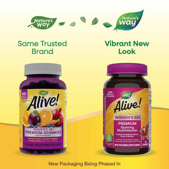 Alive Women's 50+ Gummy Vitamins, 75 Gummies, NWA