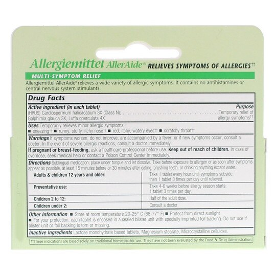 Allergiemittle AllerAide, 40 Tablets, BT