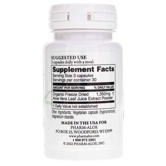 Aloe Vera Capsules, 90 Capsules, PHA