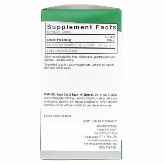 Aloe Vera Phytogel, 90 Veg Capsules, NAN