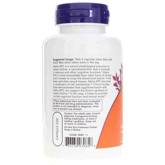 Alpha GPC 300 Mg, 60 Veg Capsules, NOW