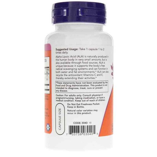 Alpha Lipoic Acid 100 Mg, 60 Veg Capsules, NOW