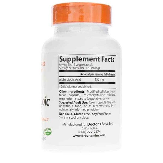 Alpha Lipoic Acid 150 Mg, 120 Veg Capsules, DRB