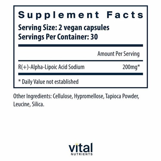 Alpha Lipoic Acid 200 Mg, 60 Veg Capsules, VTN