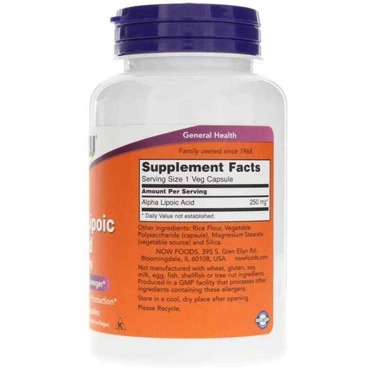 Alpha Lipoic Acid 250 Mg, 120 Veg Capsules, NOW