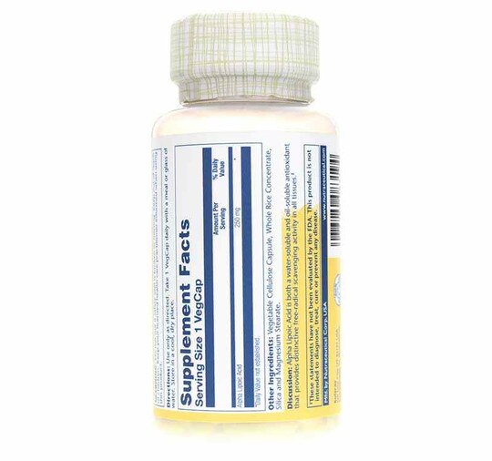Alpha Lipoic Acid 250 Mg, 60 Veg Capsules, SLR