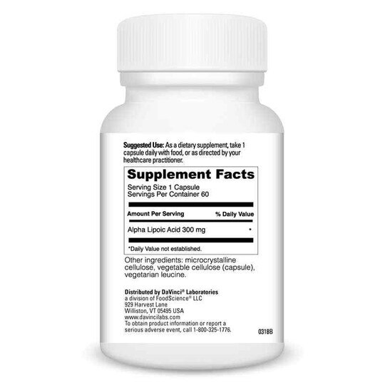 Alpha Lipoic Acid 300 Mg, 60 Veg Capsules, DL