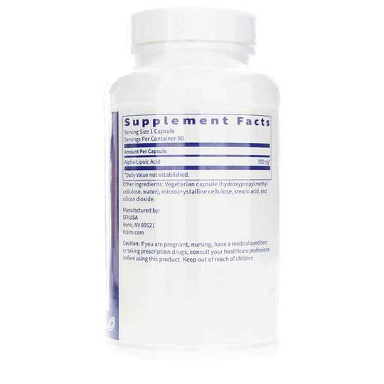Alpha Lipoic Acid 500 Mg, 90 Veg Capsules, KL