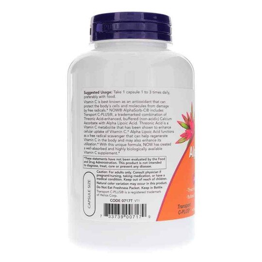 AlphaSorb-C 500, 180 Veg Capsules, NOW