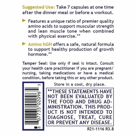 Amino hGH Growth Hormone Support, 105 Capsules, PRL