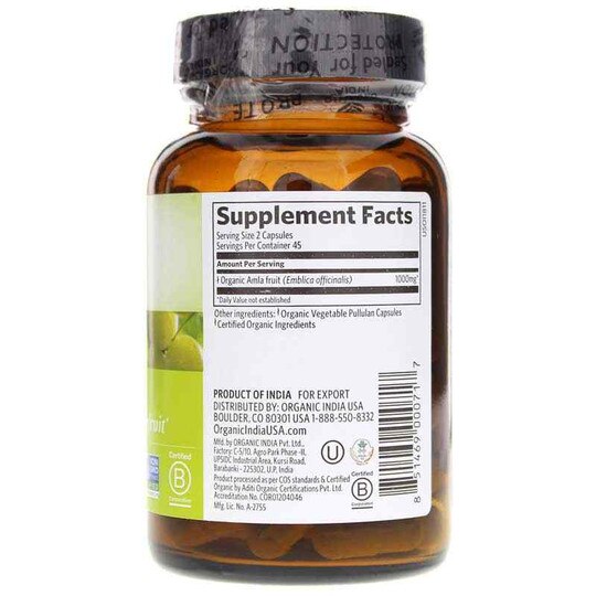 Amla Certified Organic, 90 Veg Capsules, OGI