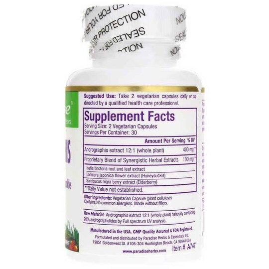 Andrographis, 60 Veg Capsules, PHE