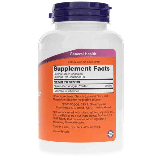 Apple Cider Vinegar 450 Mg, 180 Capsules, NOW