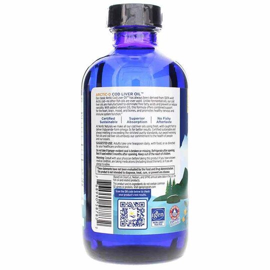 Arctic-D Cod Liver Oil Lemon, 8 Oz, NRN