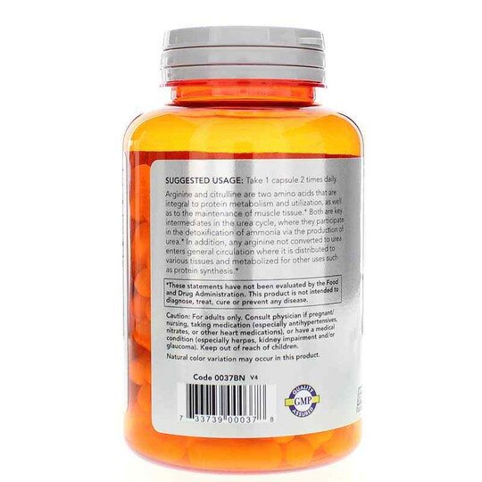 Arginine & Citrulline, 120 Veg Capsules, NOW