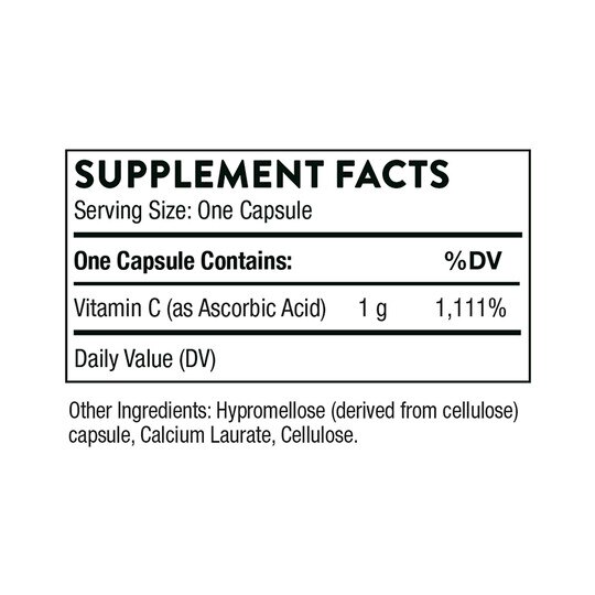Ascorbic Acid Vitamin C, 60 Capsules, THR