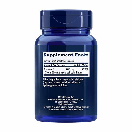Ascorbyl Palmitate 500 Mg, 100 Veg Capsules, LFE